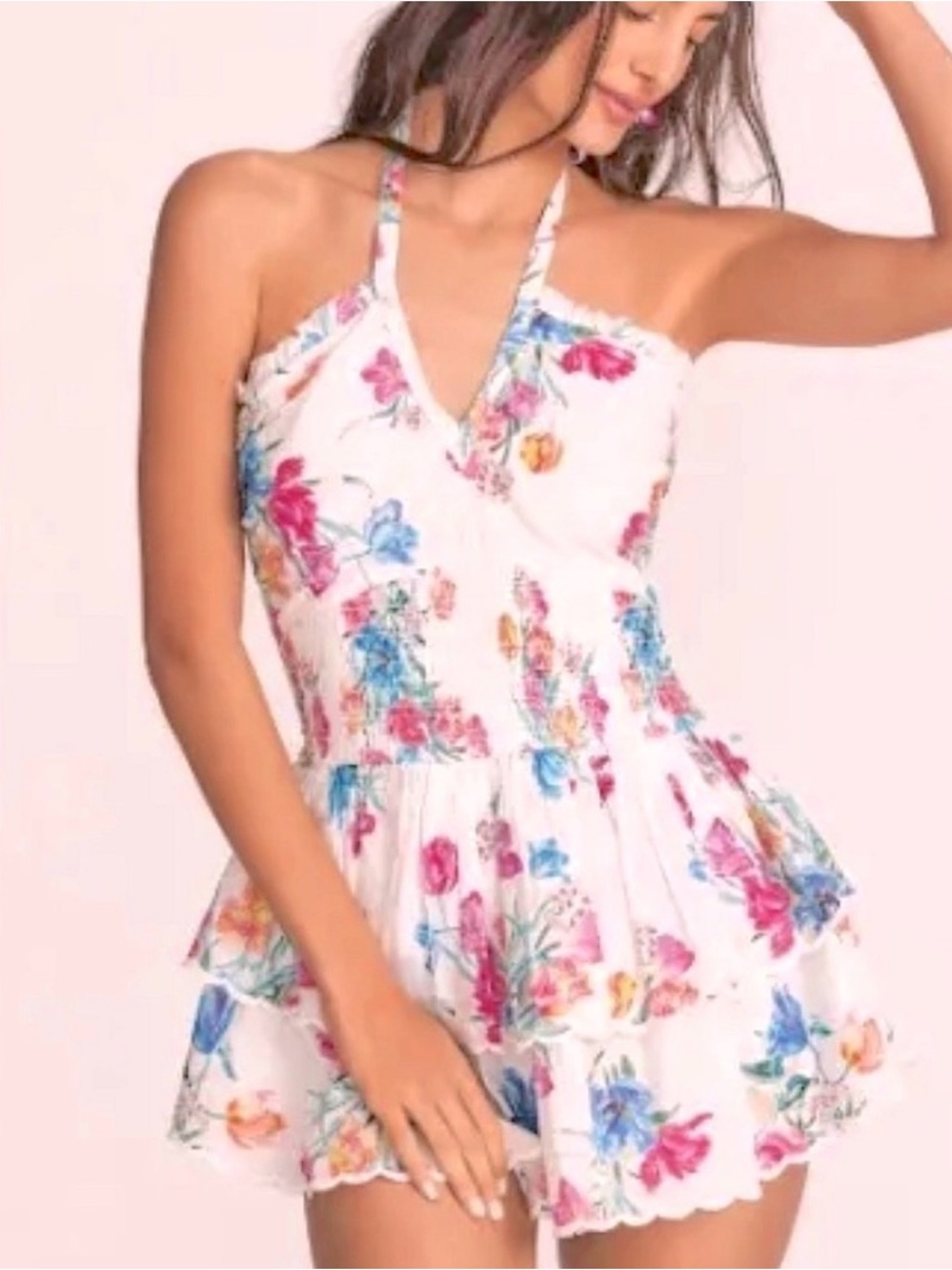LoveShackFancy floral mini dress